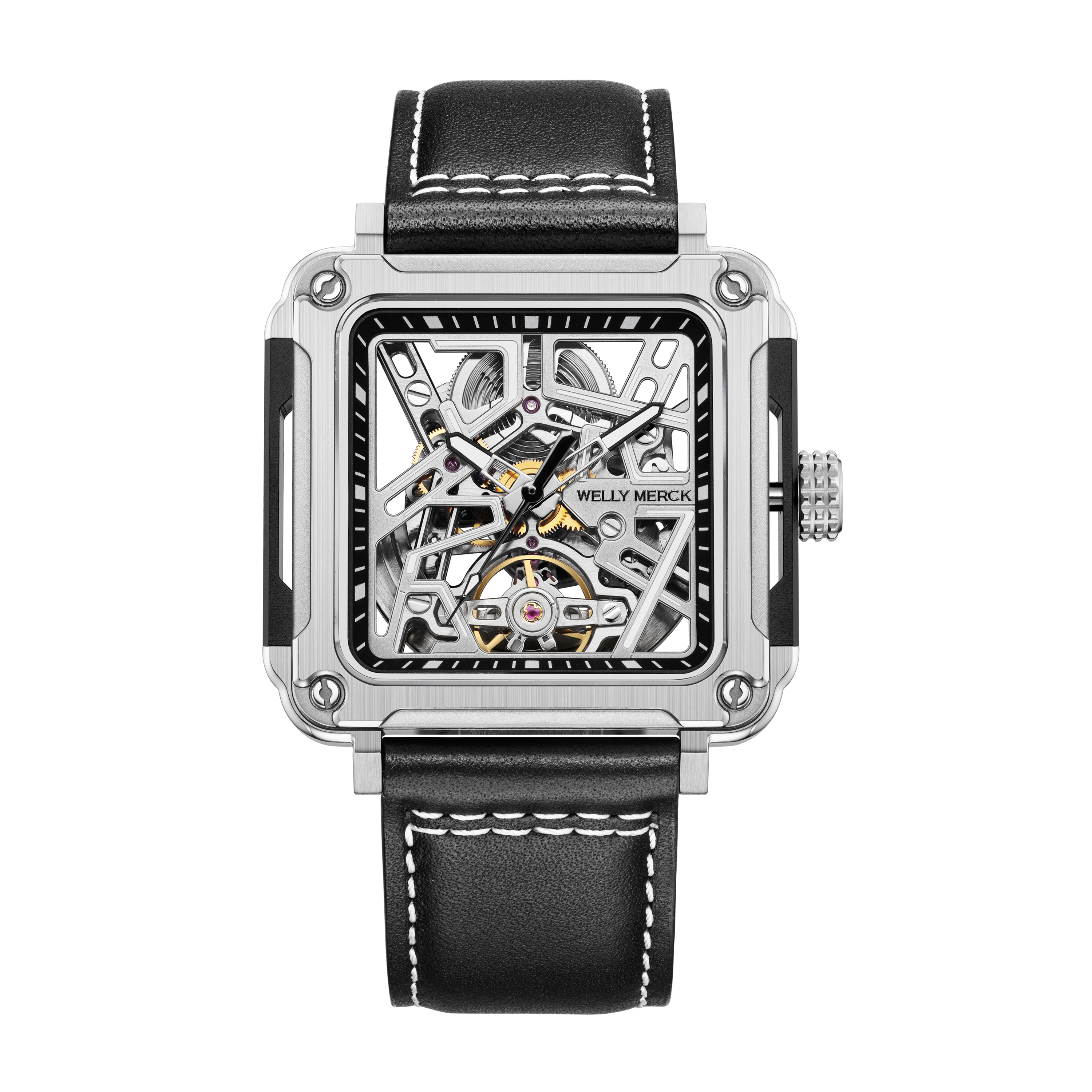 WM091 Sport Watch 43mm Men's Skeleton Fashion Wrist Mechanical Automatic Watch