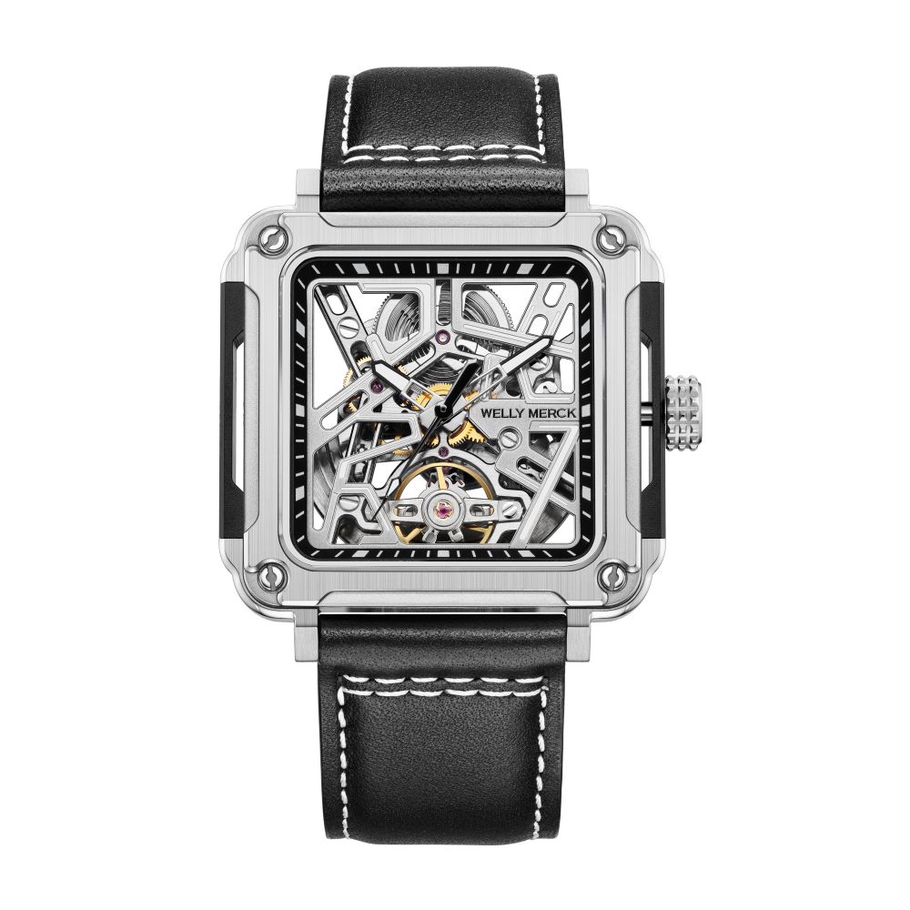 WM091 Sport Watch 43mm Men's Skeleton Fashion Wrist Mechanical Automatic Watch