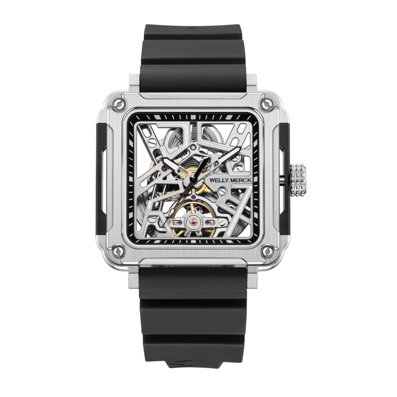 WM091 Sport Watch 43mm Men's Skeleton Fashion Wrist Mechanical Automatic Watch