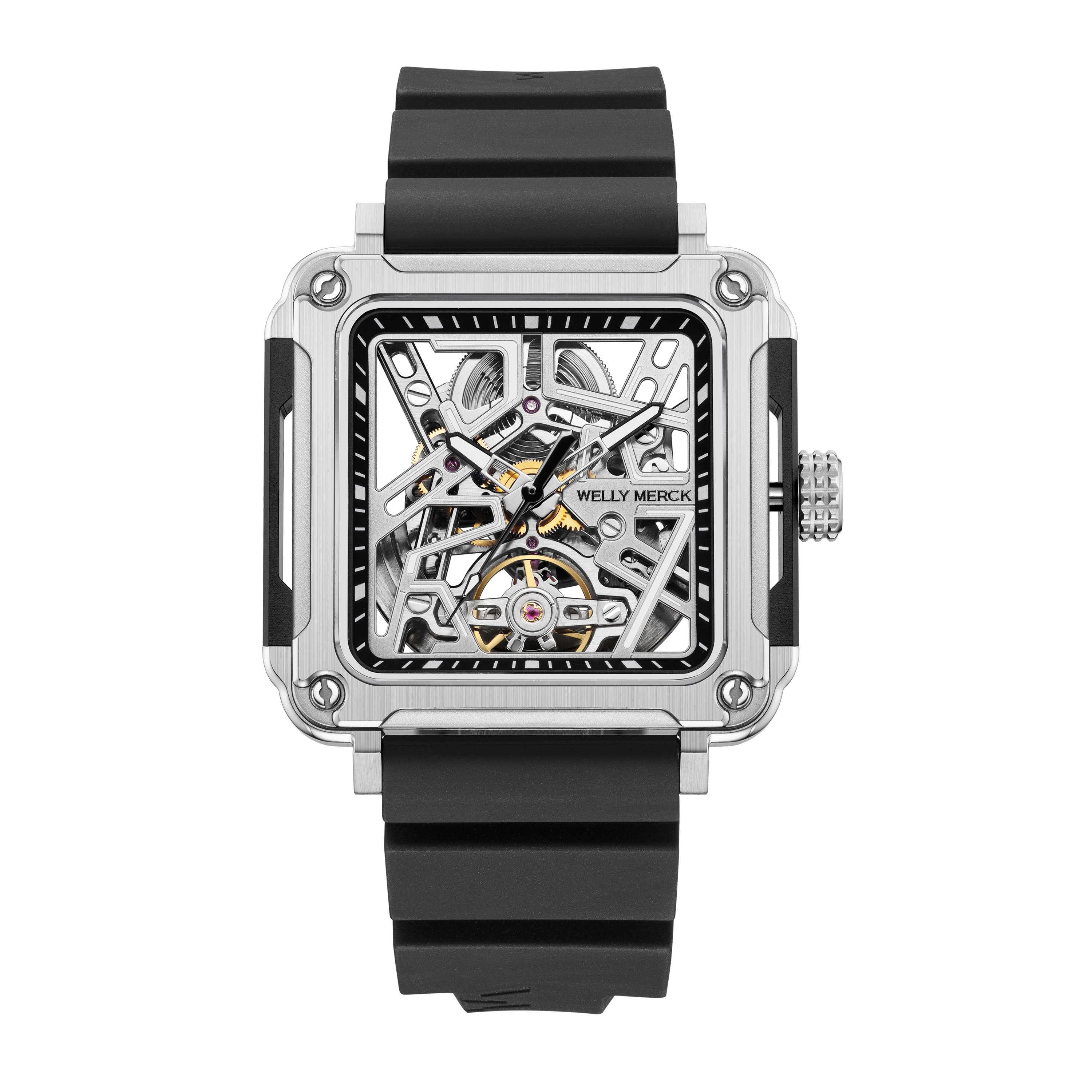 WM091 Sport Watch 43mm Men's Skeleton Fashion Wrist Mechanical Automatic Watch