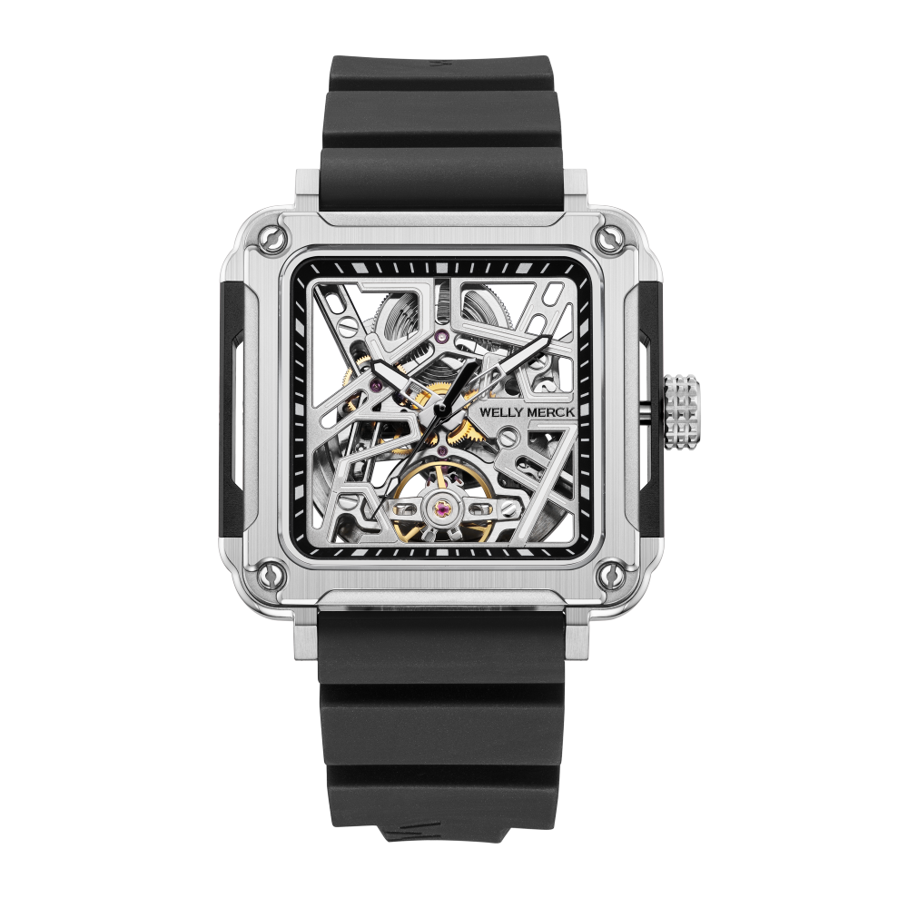 WM091 Sport Watch 43mm Men's Skeleton Fashion Wrist Mechanical Automatic Watch