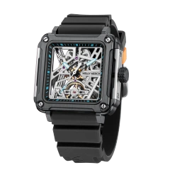 Black Case × White Dial / Black Rubber Strap