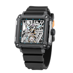 Black Case × White Dial / Black Rubber Strap