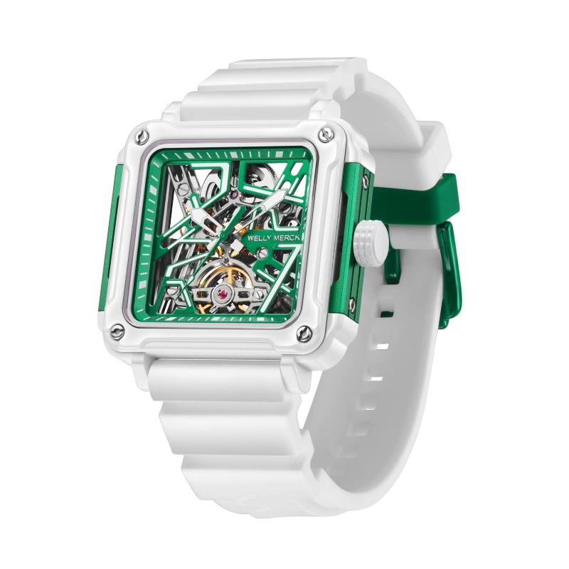WM091 Sport Watch 43mm Men's Skeleton Fashion Wrist Mechanical Automatic Watch
