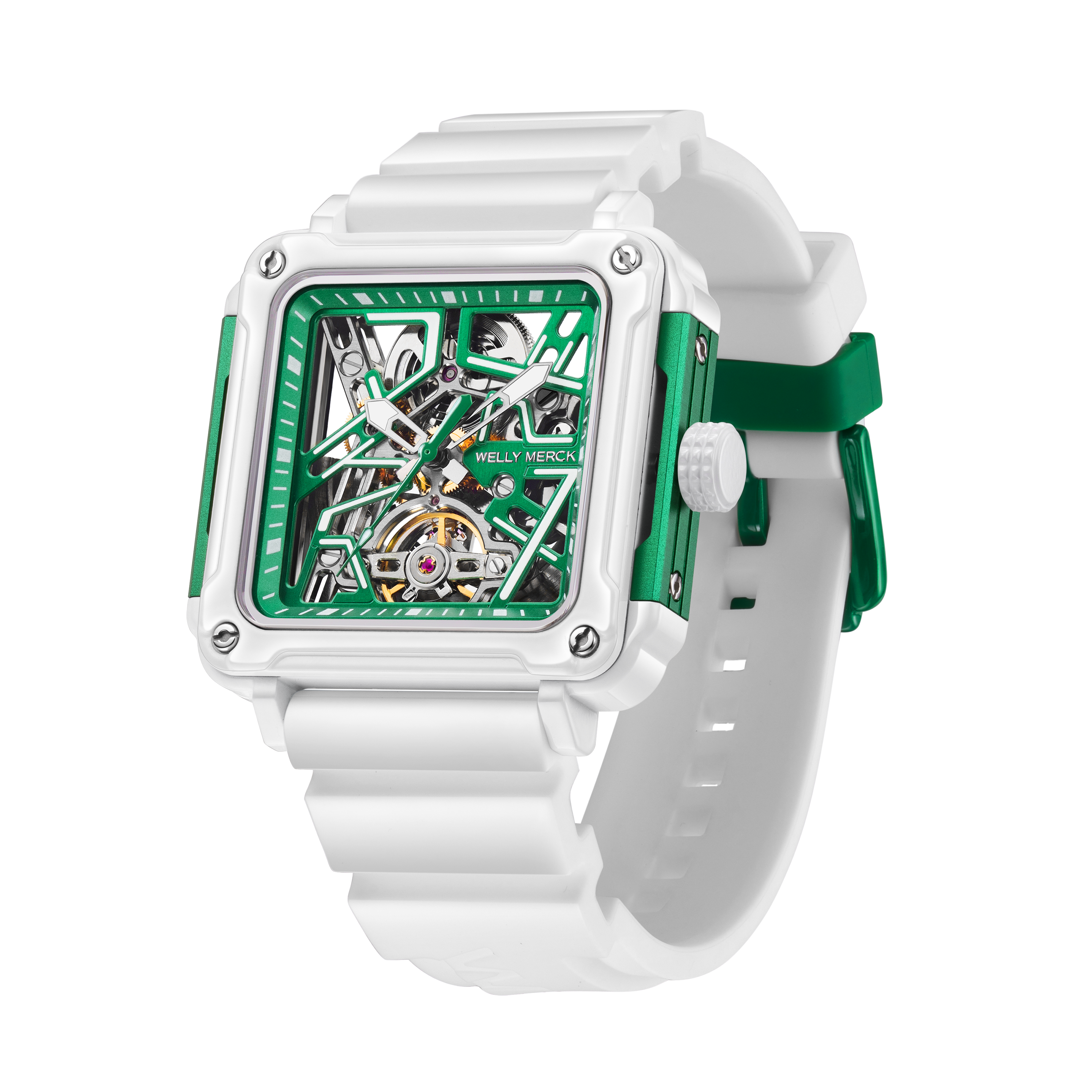 WM091 Sport Watch 43mm Men's Skeleton Fashion Wrist Mechanical Automatic Watch