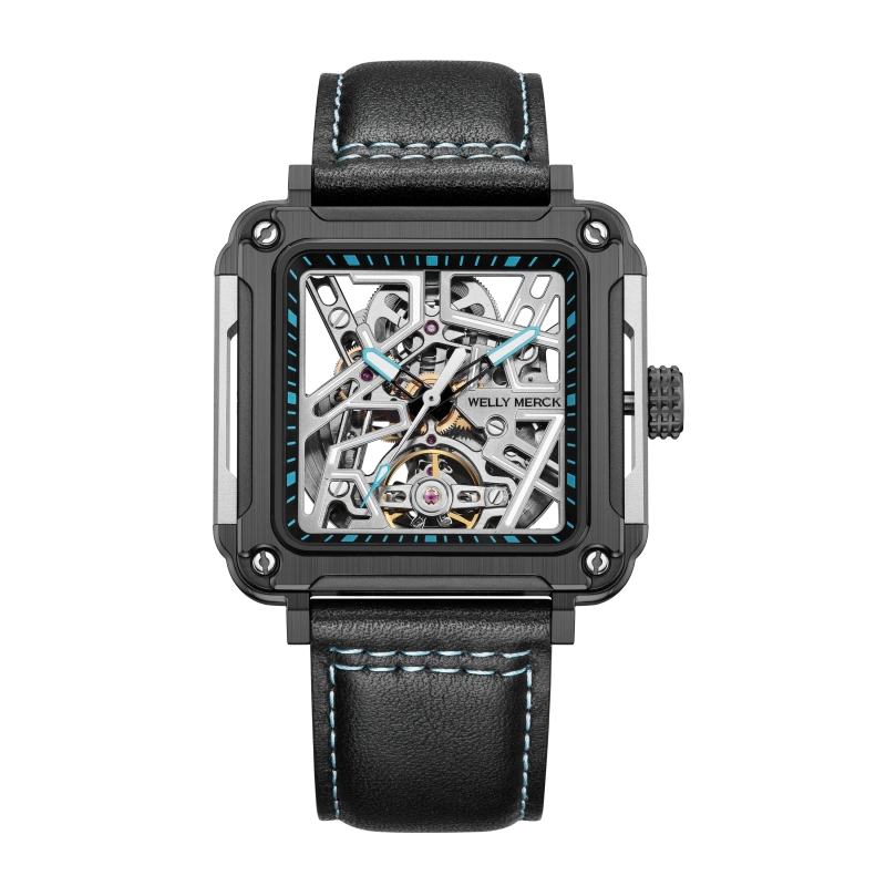 WM091 Sport Watch 43mm Men's Skeleton Fashion Wrist Mechanical Automatic Watch