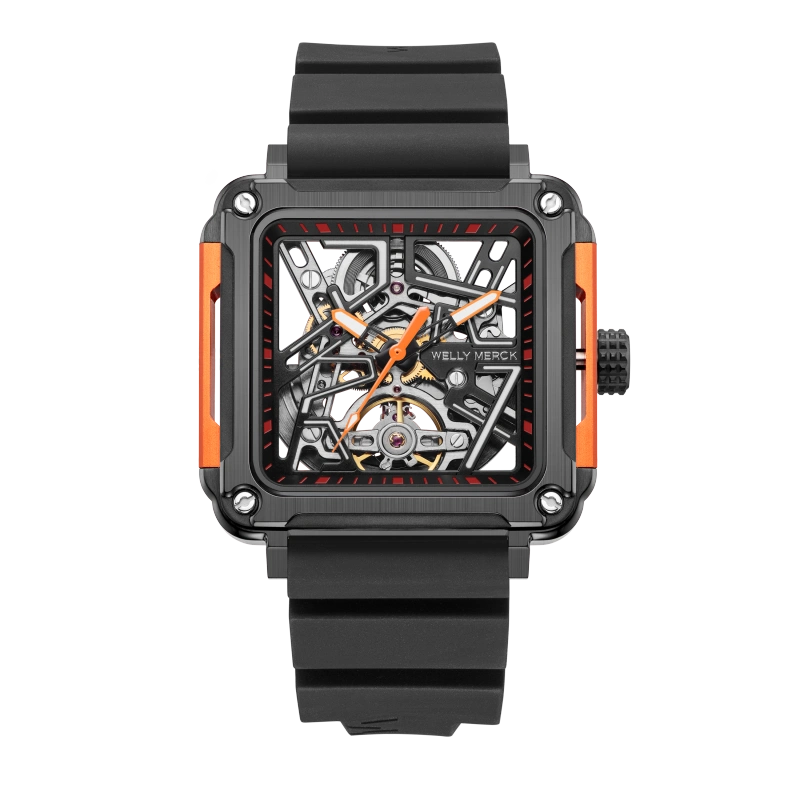 WM091 Sport Watch 43mm Men's Skeleton Fashion Wrist Mechanical Automatic Watch