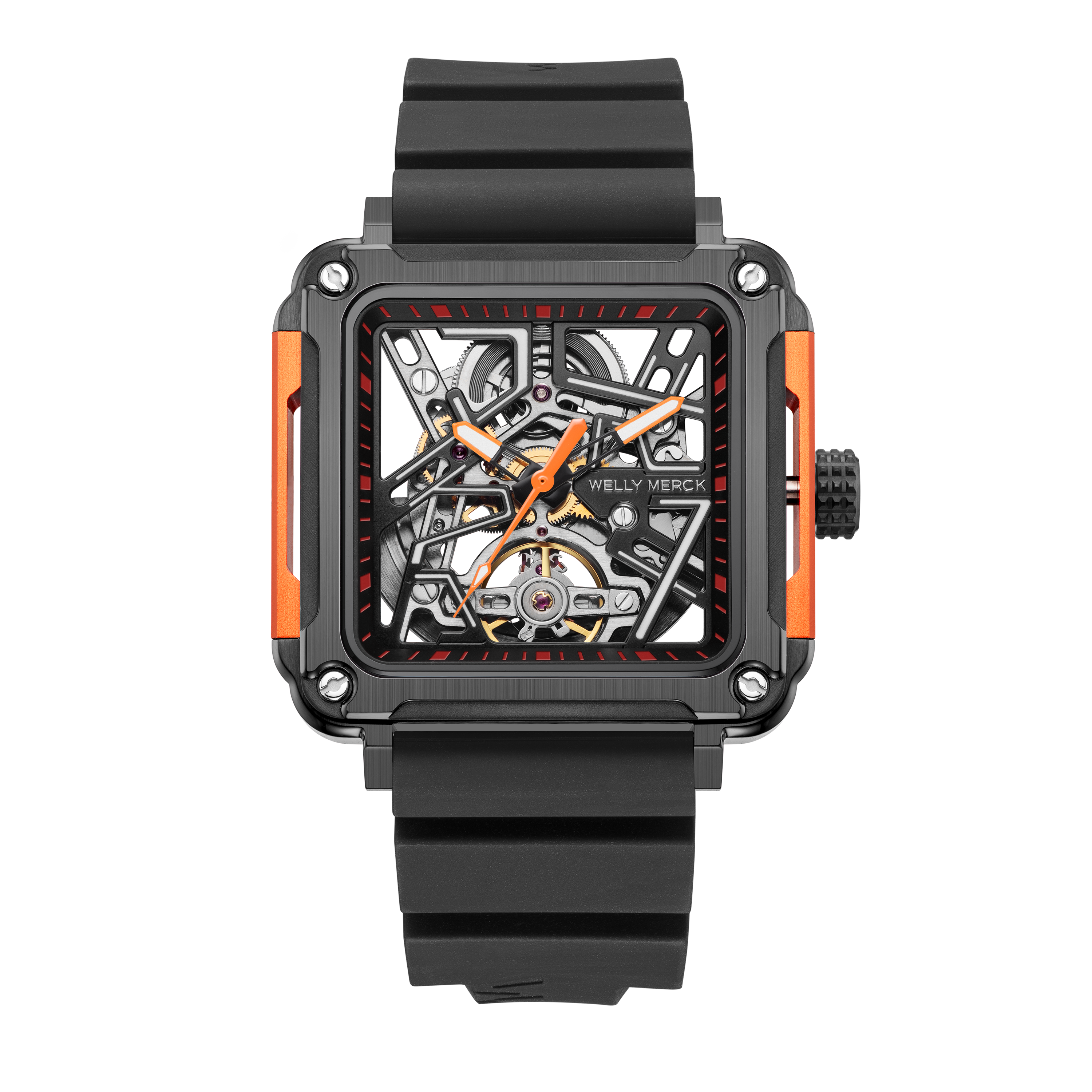 WM091 Sport Watch 43mm Men's Skeleton Fashion Wrist Mechanical Automatic Watch