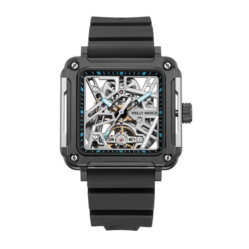 WM091 Sport Watch 43mm Men's Skeleton Fashion Wrist Mechanical Automatic Watch