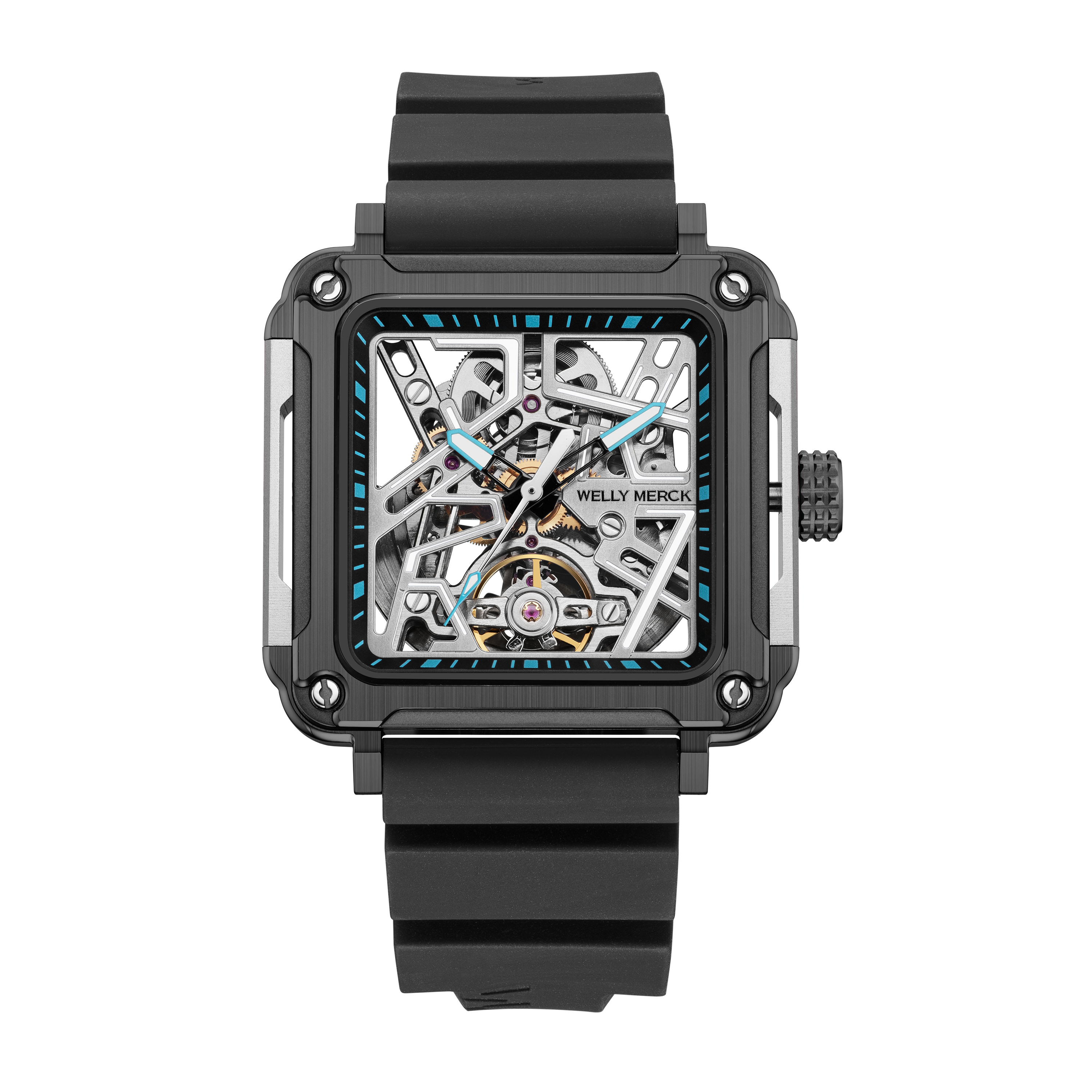 WM091 Sport Watch 43mm Men's Skeleton Fashion Wrist Mechanical Automatic Watch