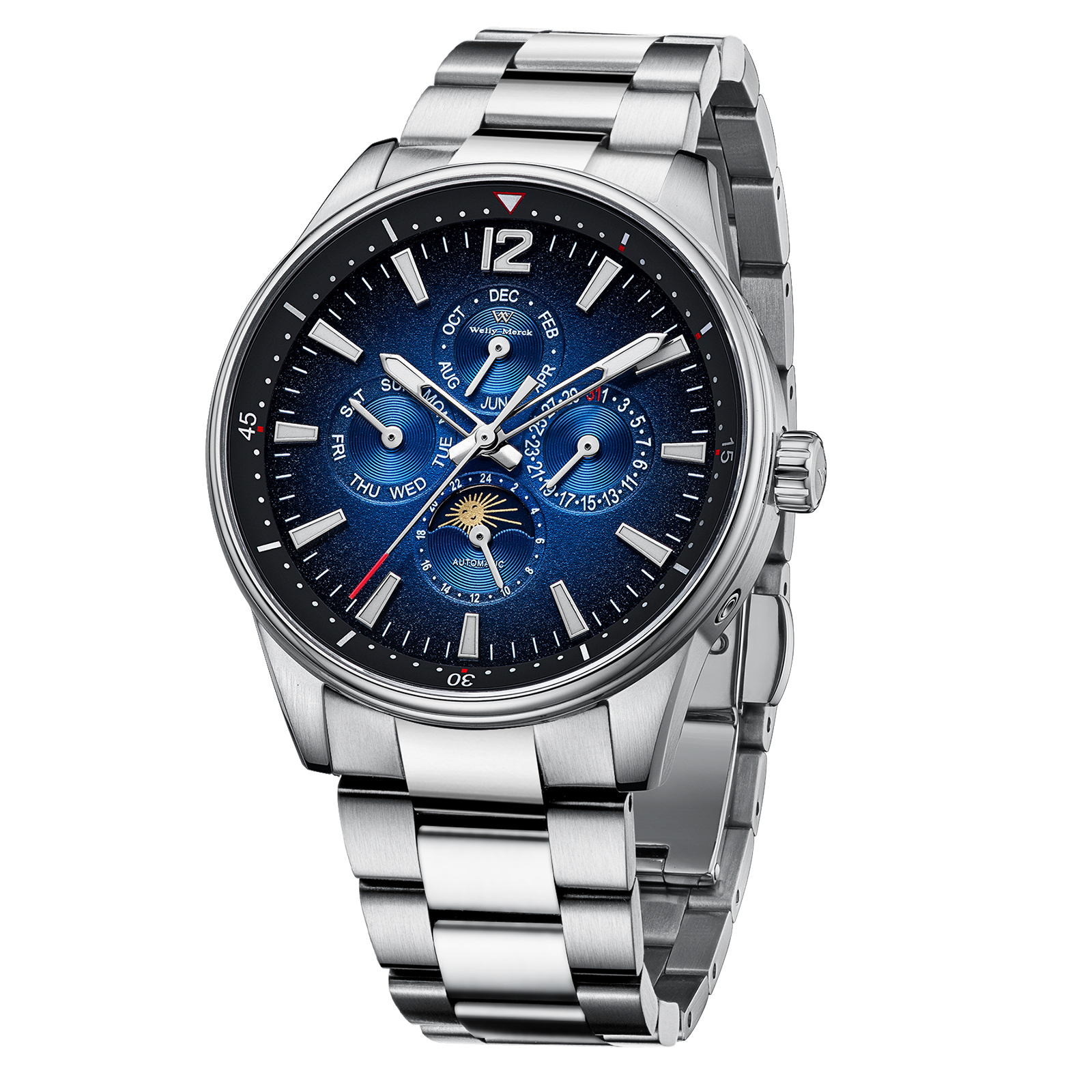 WM160 Chronograph Pilot Watch - Men's Automatic Mechanical ST1652 42 mm Chronograph Calendar