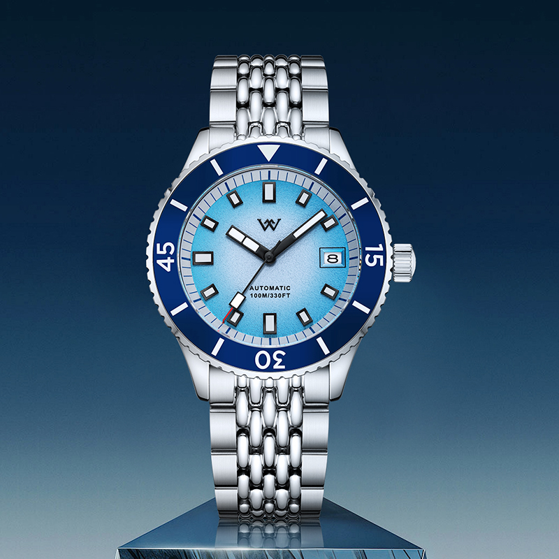 WM212 Sparkle Grain Gradient Dial Watch 41mm NH35 Sapphire Crystal Glass with AR Coating 10ATM Men's Automatic Watch