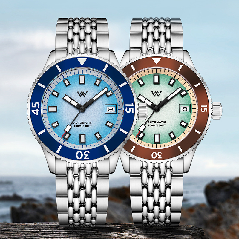 WM212 Sparkle Grain Gradient Dial Watch 41mm NH35 Sapphire Crystal Glass with AR Coating 10ATM Men's Automatic Watch