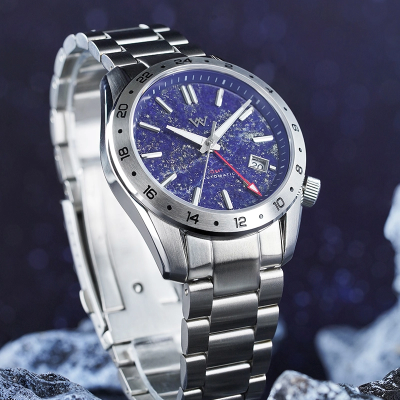 WM223 GMT Watch 40.5mm Natural Lapis Lazuli/Blue Sandstone Dials NH34 Sapphire Crystal Glass with AR Coating Men's Automatic Watch