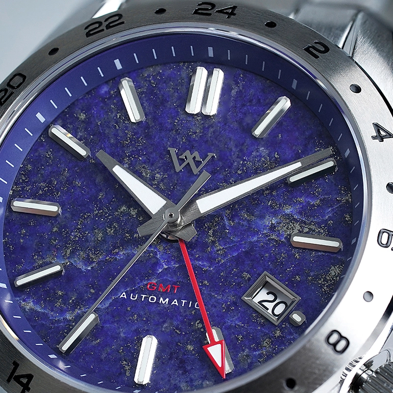 WM223 GMT Watch 40.5mm Natural Lapis Lazuli/Blue Sandstone Dials NH34 Sapphire Crystal Glass with AR Coating Men's Automatic Watch