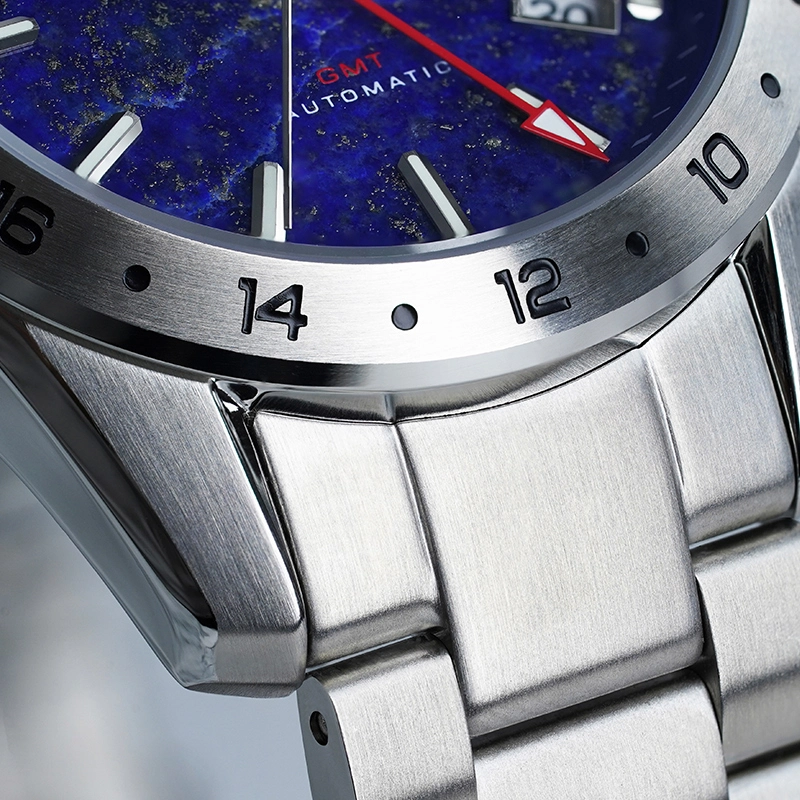 WM223 GMT Watch 40.5mm Natural Lapis Lazuli/Blue Sandstone Dials NH34 Sapphire Crystal Glass with AR Coating Men's Automatic Watch