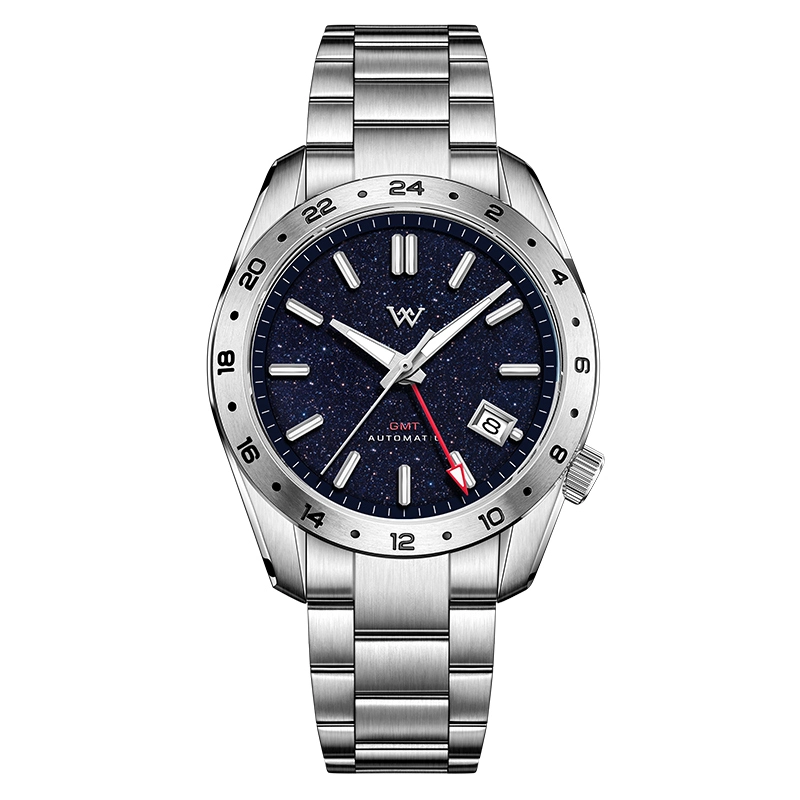 WM223 GMT Watch 40.5mm Natural Lapis Lazuli/Blue Sandstone Dials NH34 Sapphire Crystal Glass with AR Coating Men's Automatic Watch