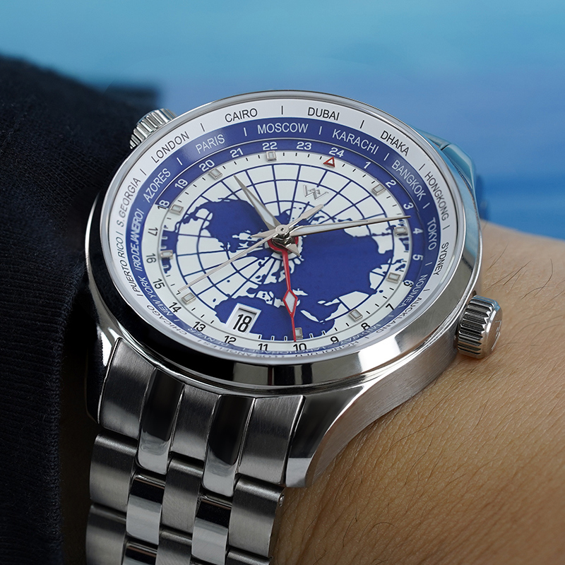 WM221 WM Watch Welly Merck Automatic Mechanical Men Watches NH34 Sapphire World Time GMT Original 100M Water Resistant Watch Man