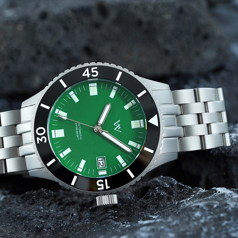 WM203 41mm NH35 Dive Watch Crystal Glass with AR Coating 20ATM Men's Automatic Watch