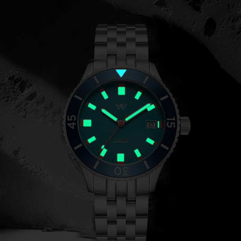 WM203 41mm NH35 Dive Watch Crystal Glass with AR Coating 20ATM Men's Automatic Watch