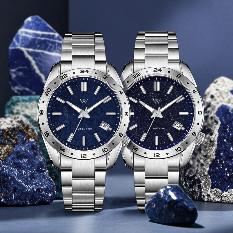 WM223 Watch 40.5mm Natural Lapis Lazuli/Blue Sandstone Dials 2565 Sapphire Crystal Glass with AR Coating Men's Automatic Watch