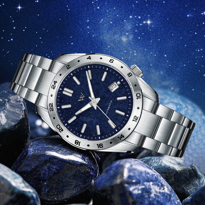 WM223 Watch 40.5mm Natural Lapis Lazuli/Blue Sandstone Dials 2565 Sapphire Crystal Glass with AR Coating Men's Automatic Watch