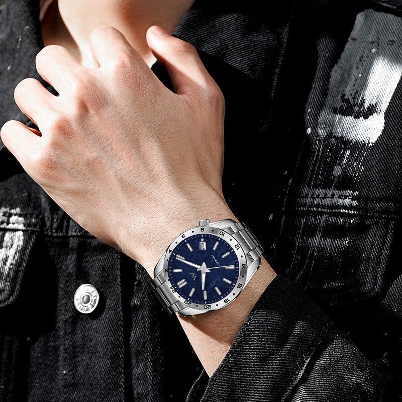 WM223 Watch 40.5mm Natural Lapis Lazuli/Blue Sandstone Dials 2565 Sapphire Crystal Glass with AR Coating Men's Automatic Watch