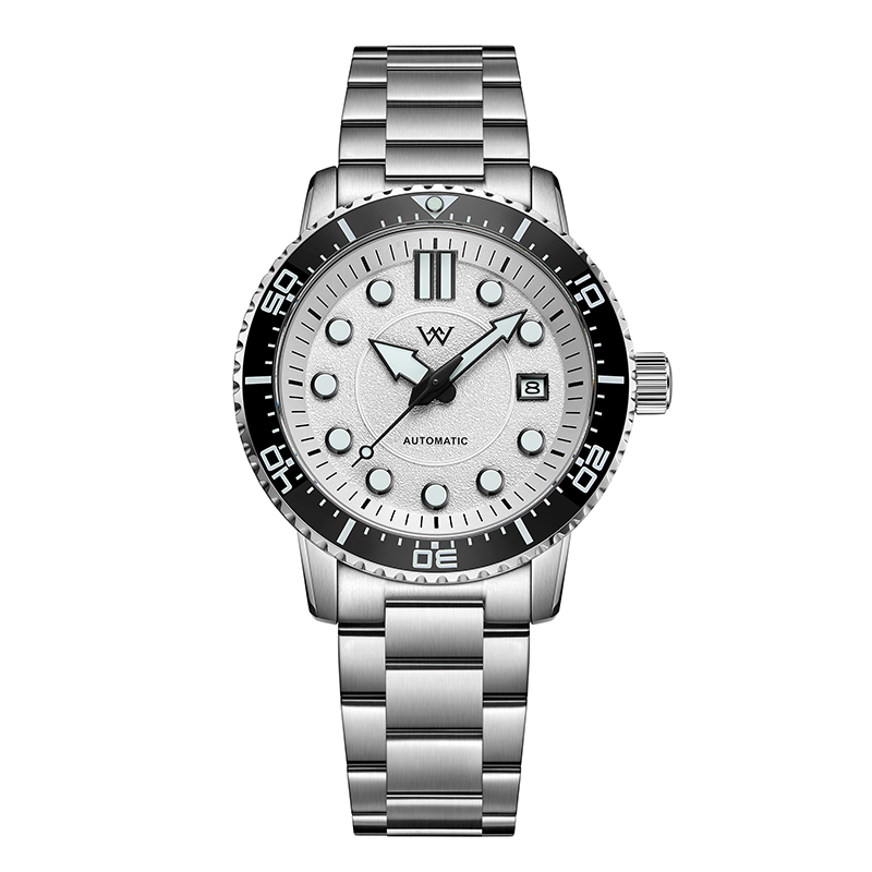 WM244  WM Watch Automatic Mechanical Waterproof Watch Men's Spark Pattern Dial AR Coating 8215 Welly Merck Watch