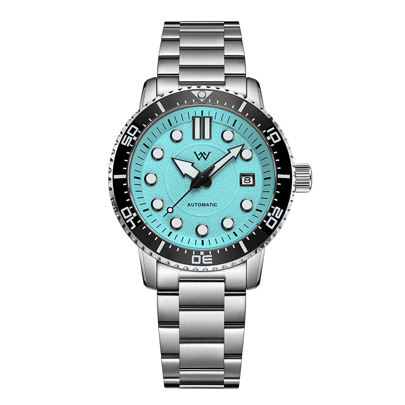WM244  WM Watch Automatic Mechanical Waterproof Watch Men's Spark Pattern Dial AR Coating 8215 Welly Merck Watch