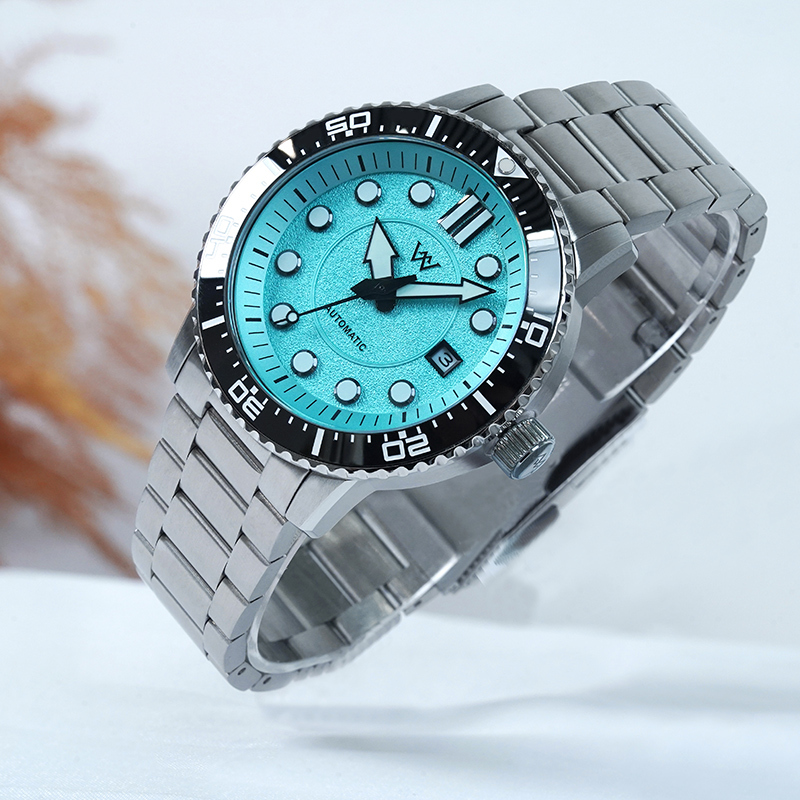 WM244  WM Watch Automatic Mechanical Waterproof Watch Men's Spark Pattern Dial AR Coating 8215 Welly Merck Watch