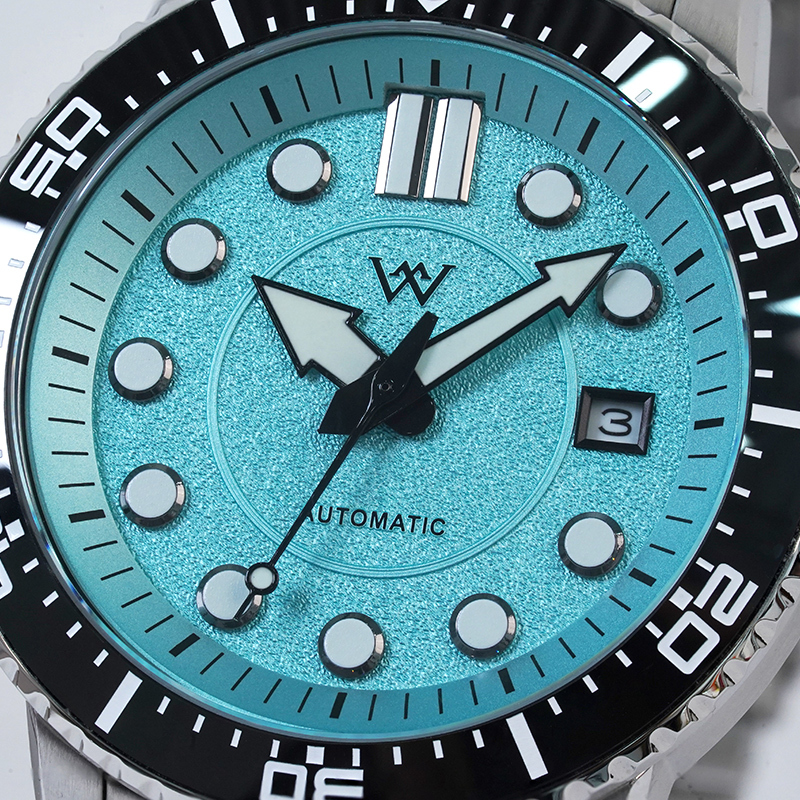 WM244  WM Watch Automatic Mechanical Waterproof Watch Men's Spark Pattern Dial AR Coating 8215 Welly Merck Watch