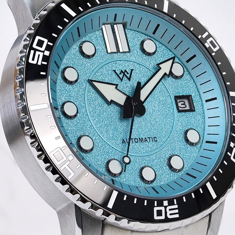 WM244  WM Watch Automatic Mechanical Waterproof Watch Men's Spark Pattern Dial AR Coating 8215 Welly Merck Watch