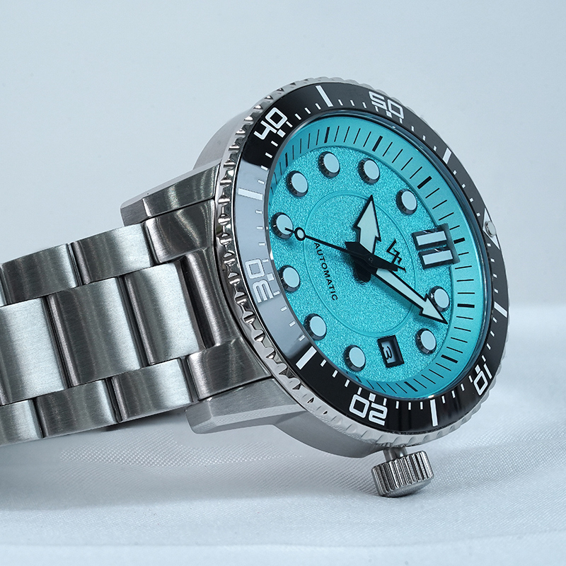 WM244  WM Watch Automatic Mechanical Waterproof Watch Men's Spark Pattern Dial AR Coating 8215 Welly Merck Watch