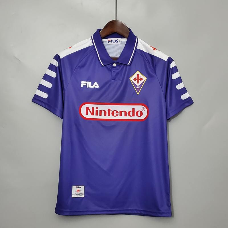 Fiorentina RUI COSTA #10 BATISTUTA #9 Retro Jersey Home 1998/99