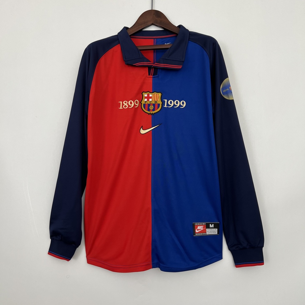 Barcelona Retro Jersey 100-Yeas Anniversary Home Long Sleeve