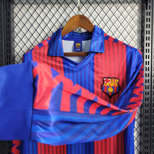 1991-92 Barcelona Retro Jersey Long Sleeve Home