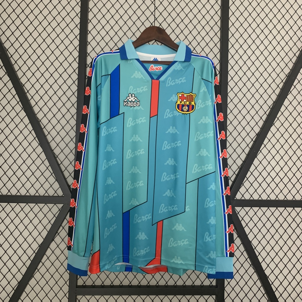 1996/97 Barcelona Retro Long Sleeve Jersey Away