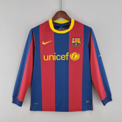 2010/11 Barcelona Long Sleeve Retro Jersey Home