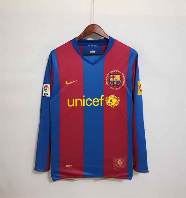 2007/08 Barcelona Retro Jersey Home Long sleeves