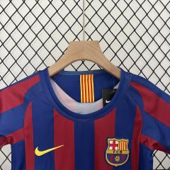 2005/06 Barcelona Retro Kids Jersey Home League Version