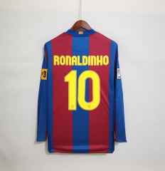 2007/08 Barcelona Retro Jersey Home Long sleeves