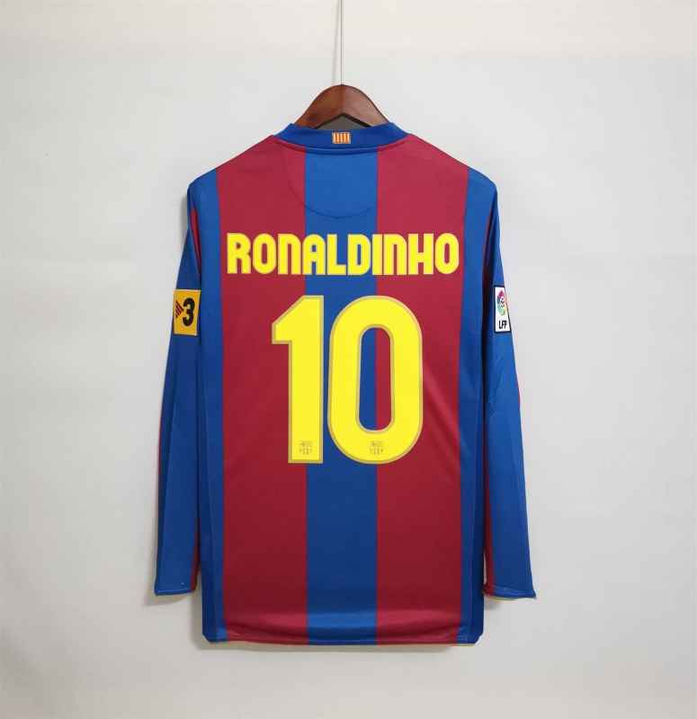 2007/08 Barcelona Retro Jersey Home Long sleeves