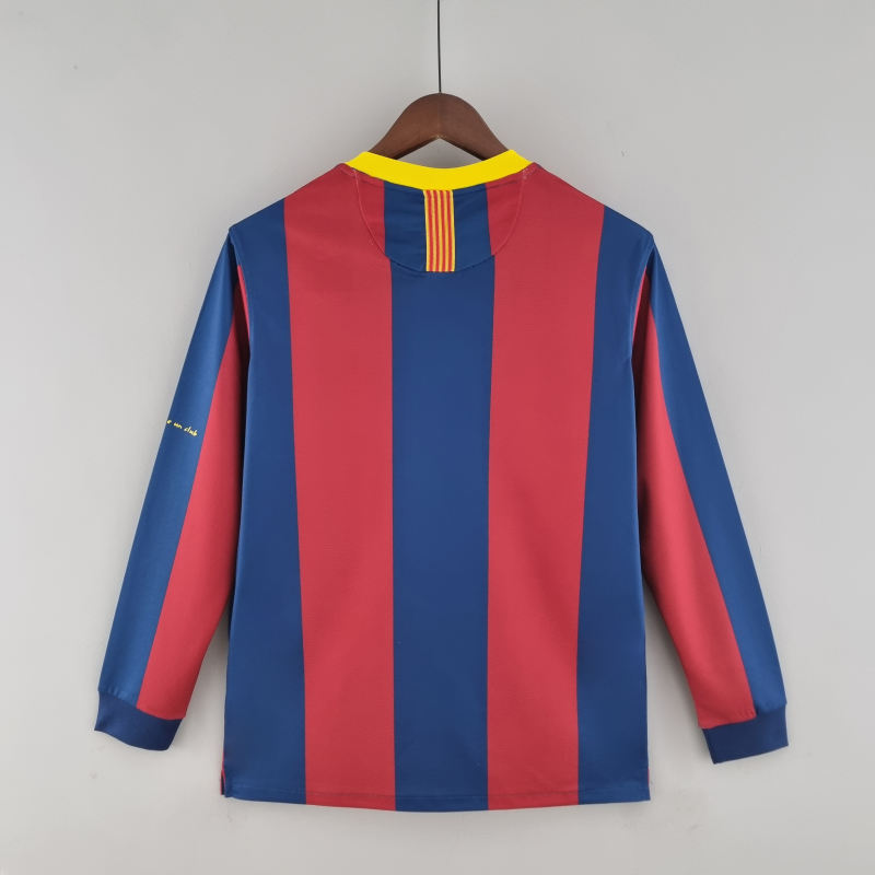 2010/11 Barcelona Long Sleeve Retro Jersey Home