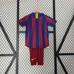 2005/06 Barcelona Retro Kids Jersey Home League Version