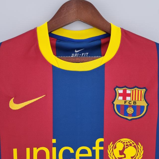 2010/11 Barcelona Long Sleeve Retro Jersey Home