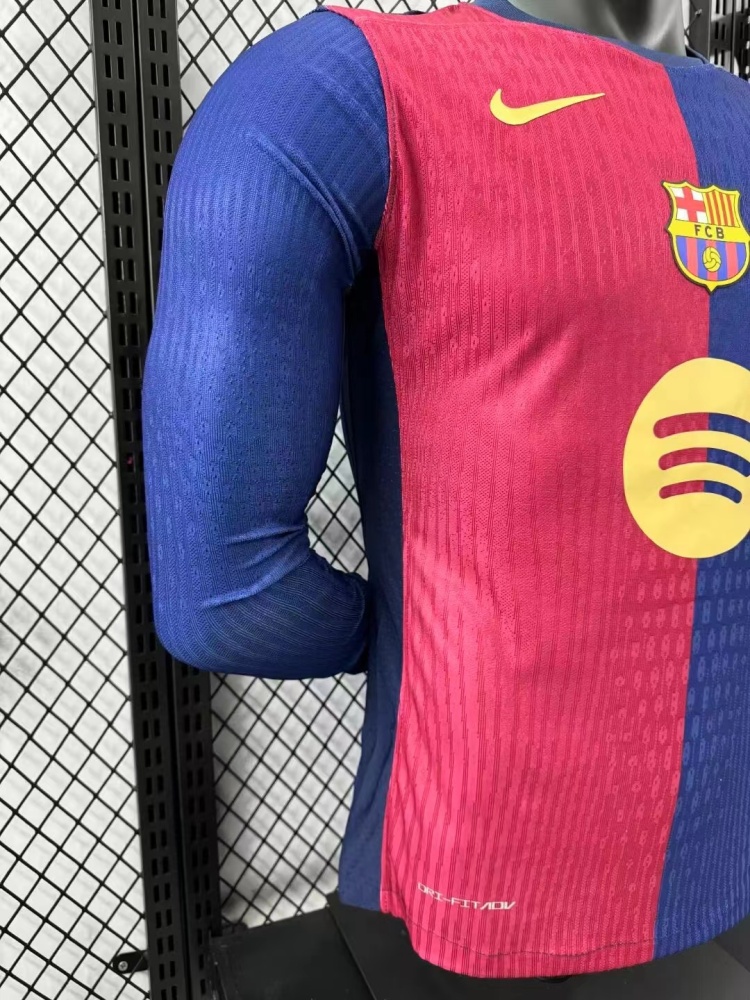 2024/25 Barcelona Home Jersey Long Sleeve Player Version