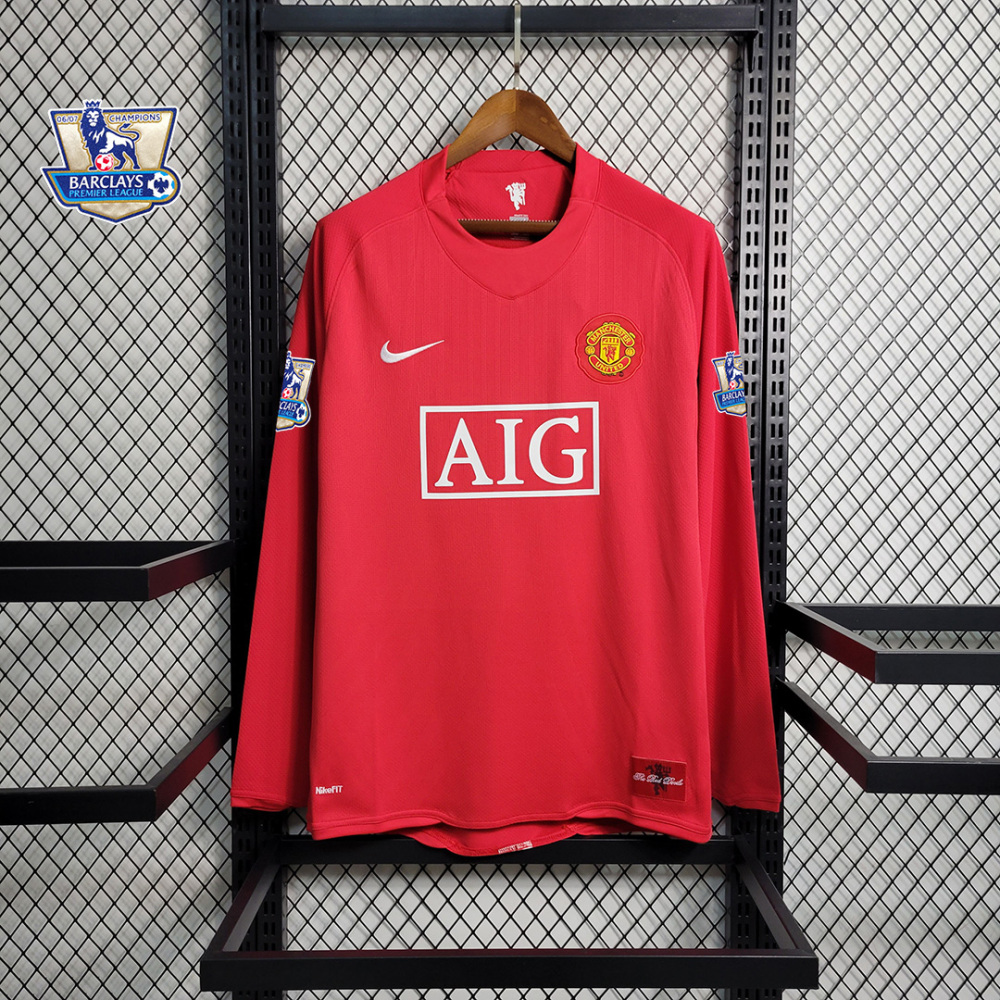 2007/08 Manchester United Retro Jersey Long Sleeve Home