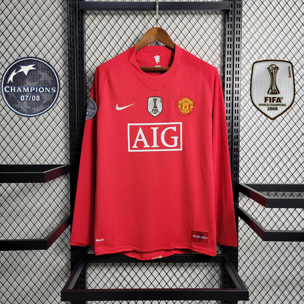2007/08 Manchester United Retro Jersey Long Sleeve Home