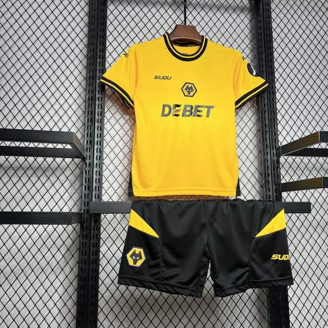 2024/25  Wolverhampton Wanderers Home Kids Kit Jersey+Shorts