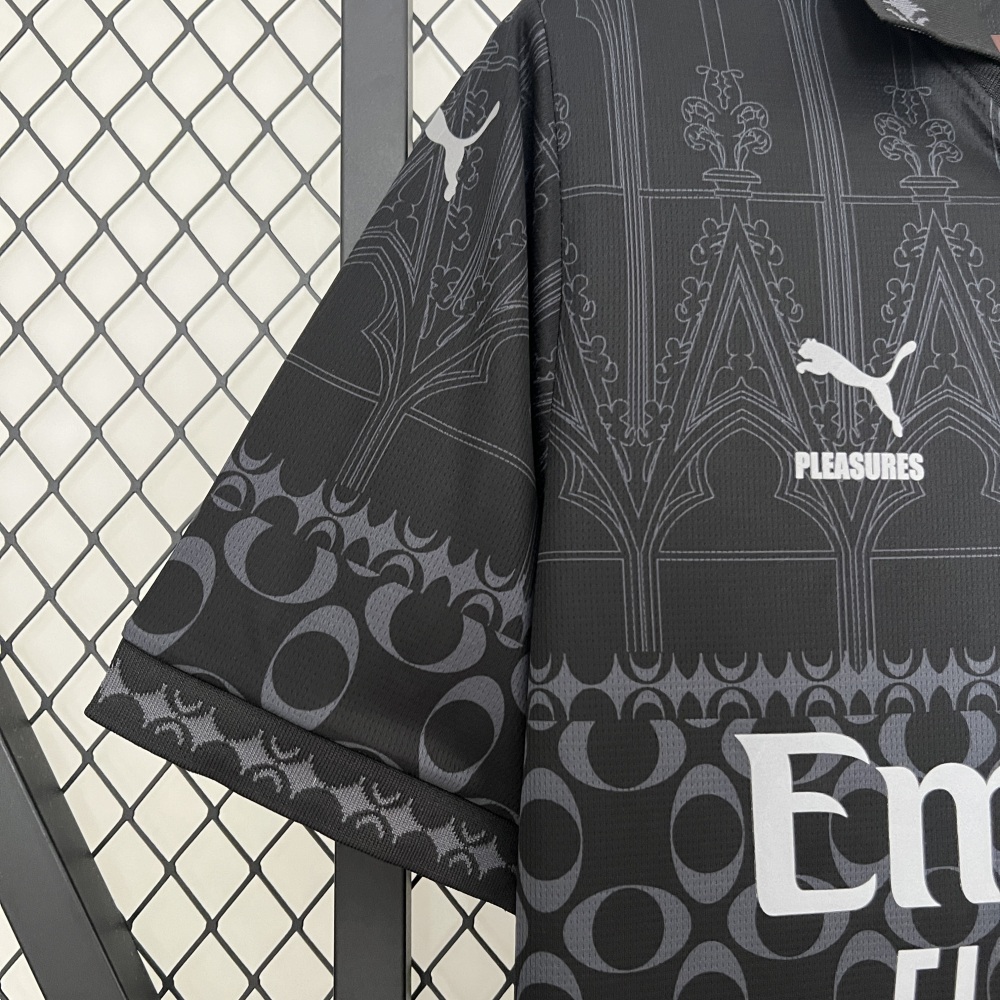 2023/24  AC Milan x Pleasures Fourth Jersey Black Shirt